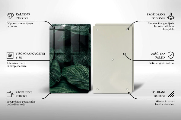 De vidrio templado Hojas oscuras