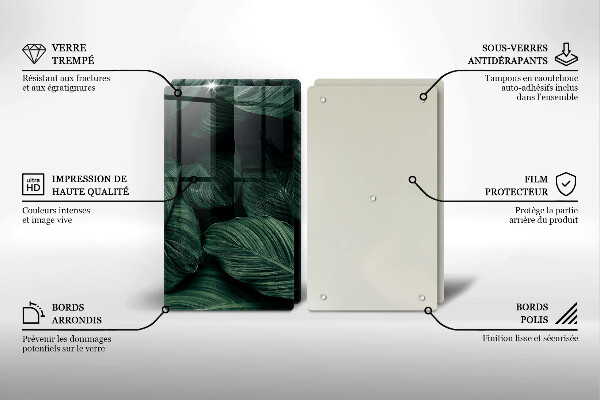 De vidrio templado Hojas oscuras