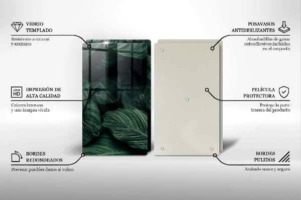 De vidrio templado Hojas oscuras