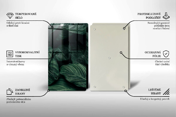 De vidrio templado Hojas oscuras