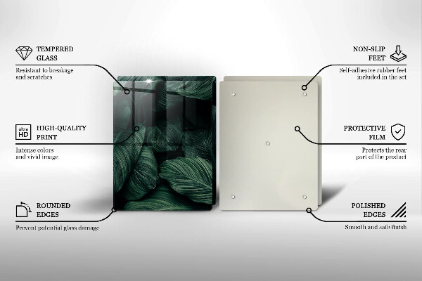 De vidrio templado Hojas oscuras