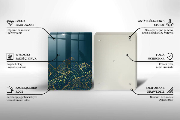 De vidrio templado Montañas abstractas