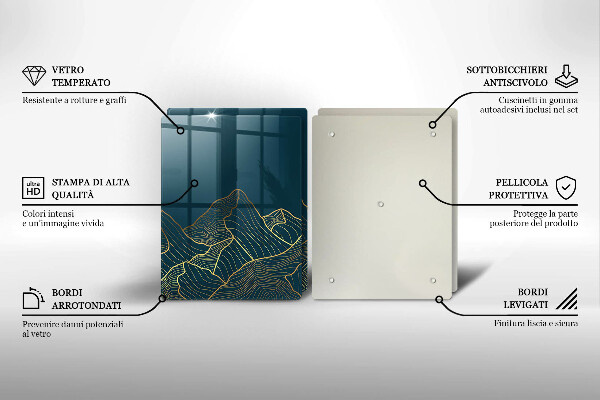 De vidrio templado Montañas abstractas