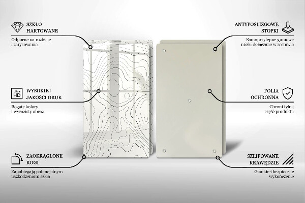 De vidrio templado Diseño de arte lineal