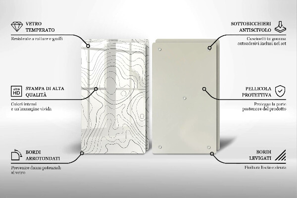 De vidrio templado Diseño de arte lineal