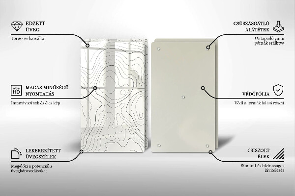De vidrio templado Diseño de arte lineal