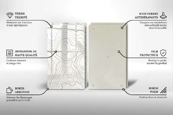De vidrio templado Diseño de arte lineal