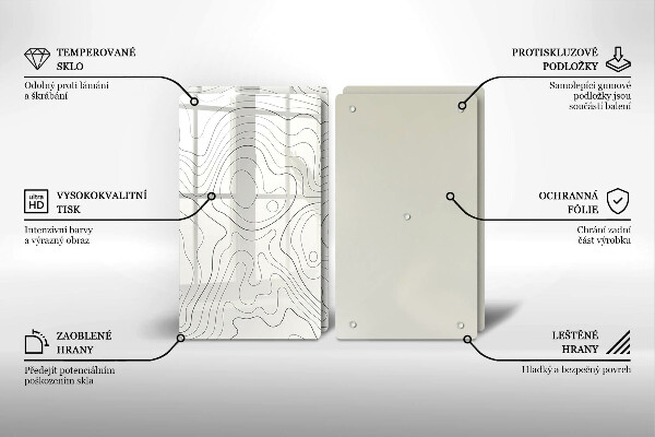 De vidrio templado Diseño de arte lineal