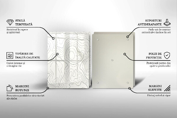 De vidrio templado Diseño de arte lineal