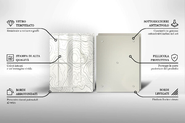 De vidrio templado Diseño de arte lineal