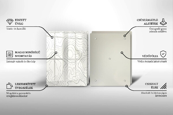 De vidrio templado Diseño de arte lineal
