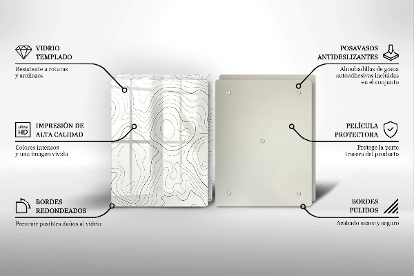 De vidrio templado Diseño de arte lineal