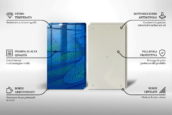 De vidrio templado Plumas de ave