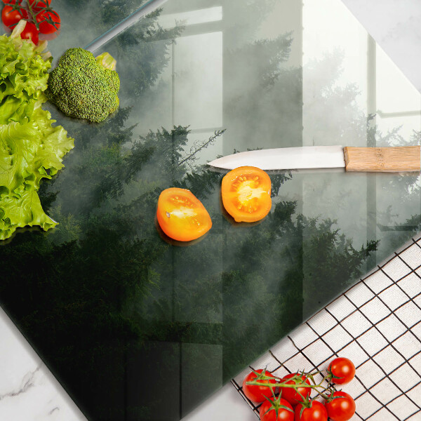 De vidrio templado Paisaje de bosque brumoso