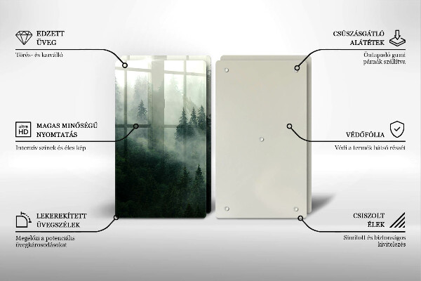 De vidrio templado Paisaje de bosque brumoso