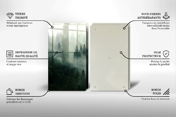 De vidrio templado Paisaje de bosque brumoso