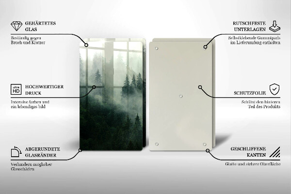 De vidrio templado Paisaje de bosque brumoso