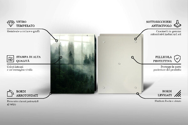 De vidrio templado Paisaje de bosque brumoso