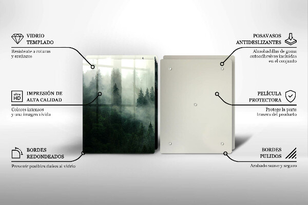 De vidrio templado Paisaje de bosque brumoso