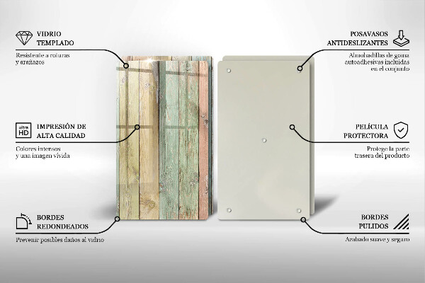 De vidrio templado Tableros vintage coloridos