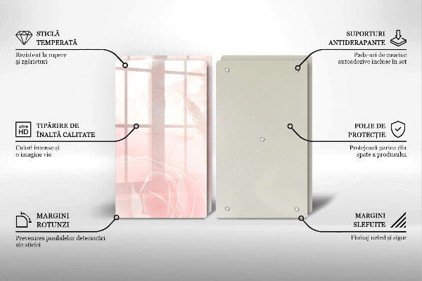 De vidrio templado Fondo de rosas pastel