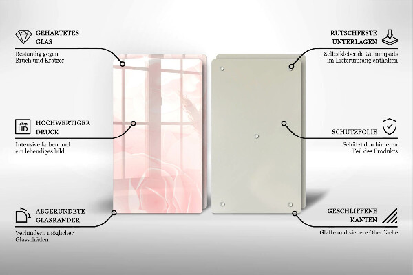 De vidrio templado Fondo de rosas pastel