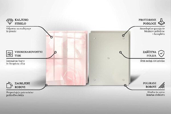 De vidrio templado Fondo de rosas pastel