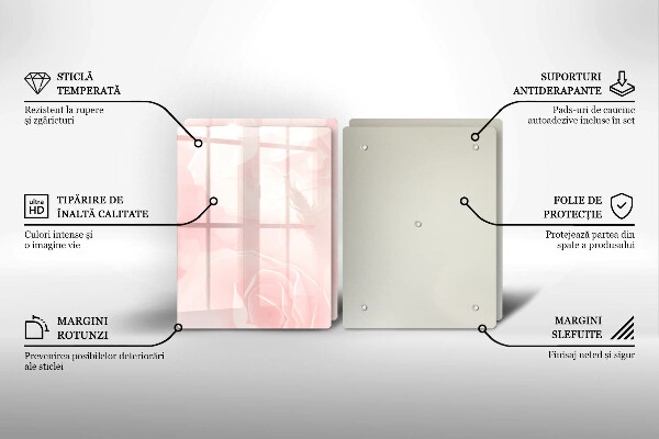 De vidrio templado Fondo de rosas pastel