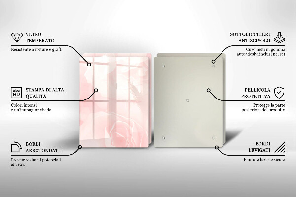 De vidrio templado Fondo de rosas pastel