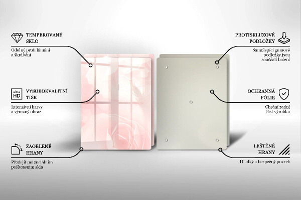 De vidrio templado Fondo de rosas pastel