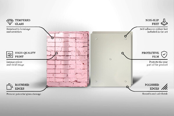 De vidrio templado Pared de ladrillos de colores pastel