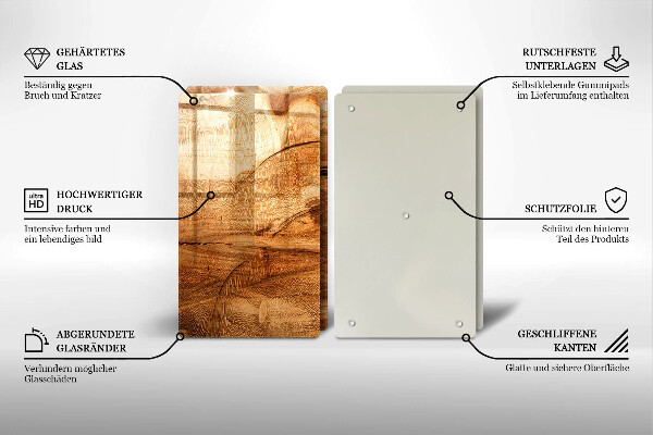 De vidrio templado Textura de tablero de madera