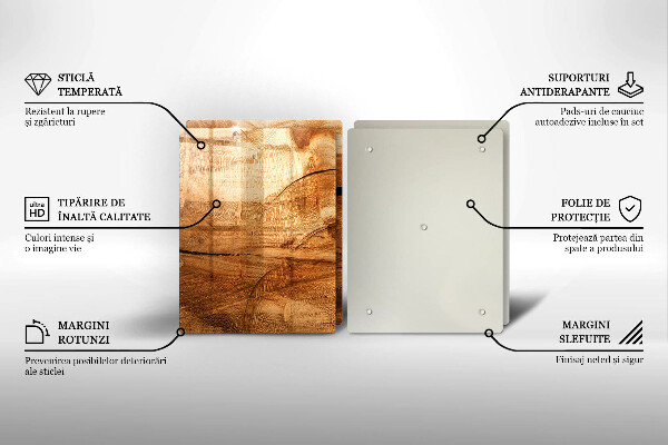 De vidrio templado Textura de tablero de madera