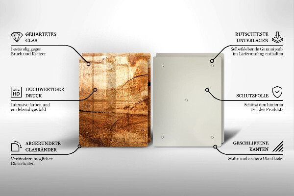 De vidrio templado Textura de tablero de madera