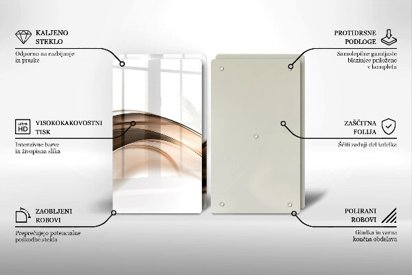 De vidrio templado Líneas marrones abstractas