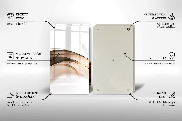 De vidrio templado Líneas marrones abstractas