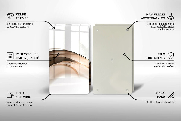 De vidrio templado Líneas marrones abstractas