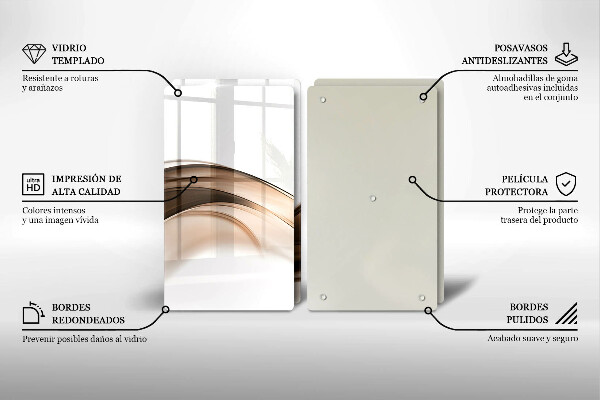 De vidrio templado Líneas marrones abstractas