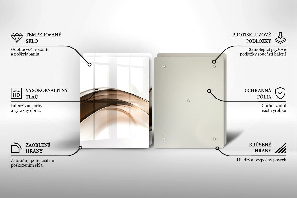 De vidrio templado Líneas marrones abstractas