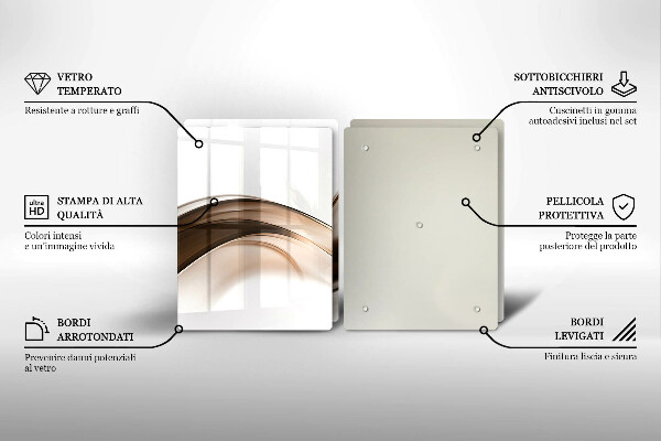 De vidrio templado Líneas marrones abstractas