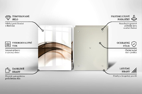 De vidrio templado Líneas marrones abstractas