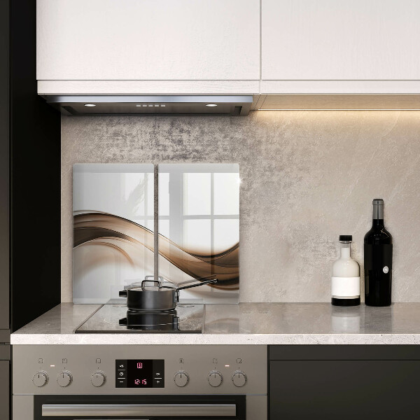 De vidrio templado Líneas marrones abstractas