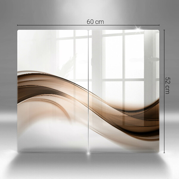 De vidrio templado Líneas marrones abstractas