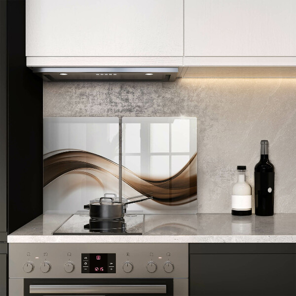 De vidrio templado Líneas marrones abstractas