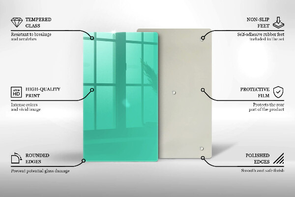 Tabla de cortar de vidrio Color verde