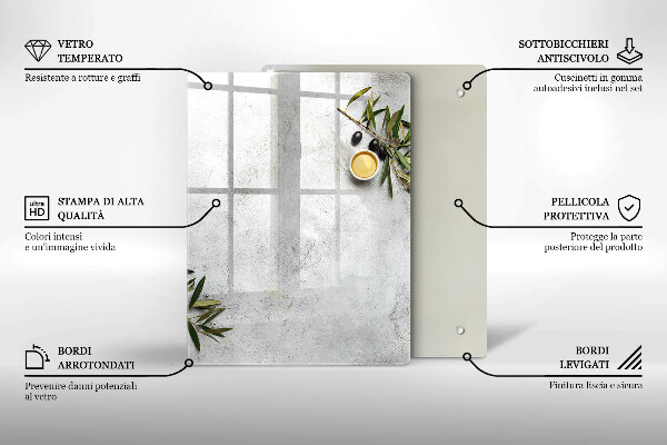 Tabla de cortar de vidrio Color verde