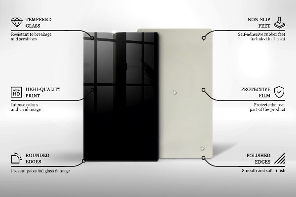 Tabla de cortar de vidrio De color negro