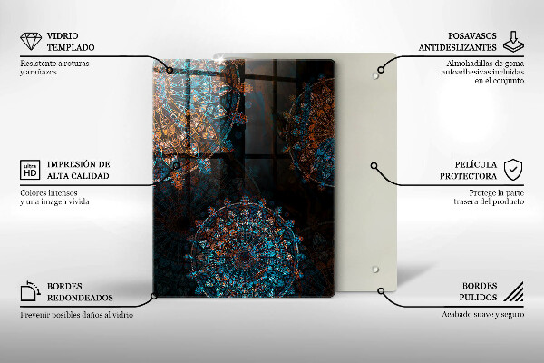 Tabla de cortar de vidrio De color negro
