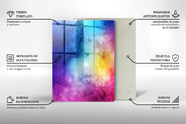 Tabla de cortar de vidrio Color rosa