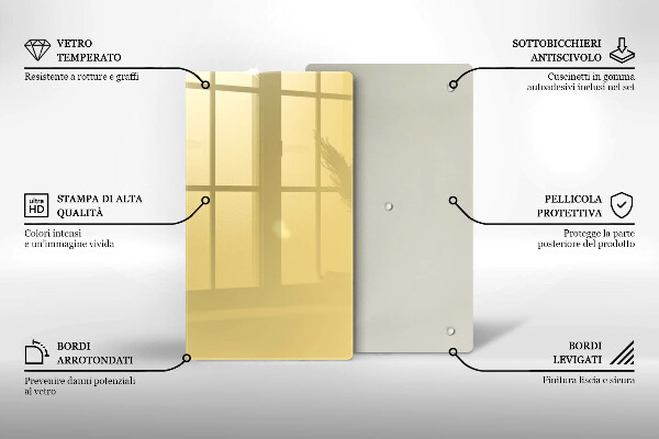 Tabla de cortar de vidrio Amarillo